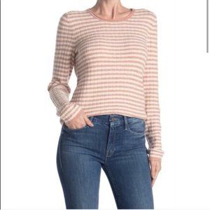 Madewell pink collette striped alpaca sweater L